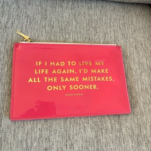 Kate Spade Zipper Pouch With Tallulah Bankhead Quote - Picture 1 of 7